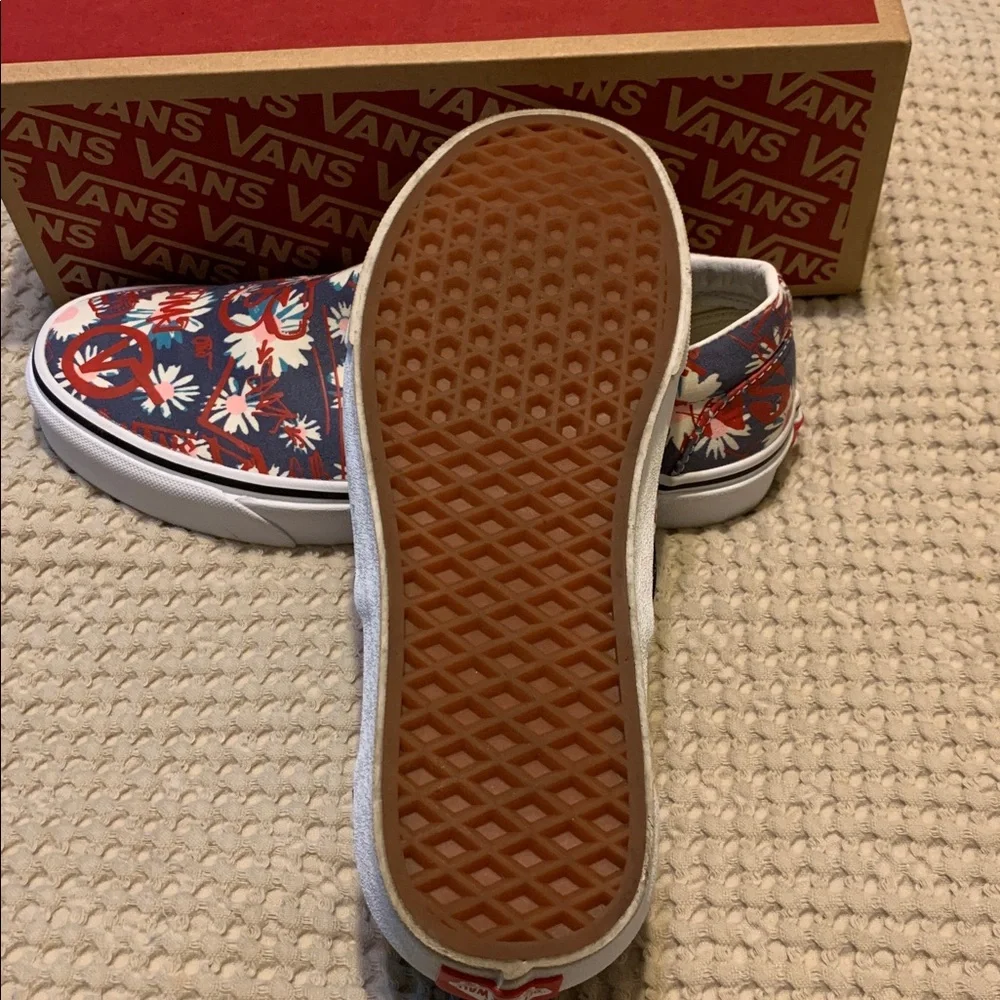 Vans Red and Blue Floral Slip-Ons - Picture 7 of 7